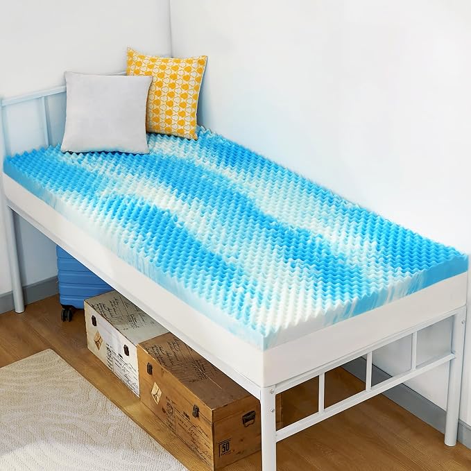 SINWEEK 2 Inch Egg Crate Memory Foam Mattress Topper Twin XL, Twin Extra Long by SINWEEK