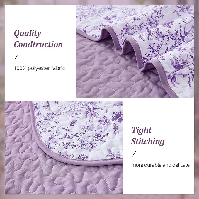 WONGS BEDDING Quilt Queen Size, Botanical Quilt - Image 5