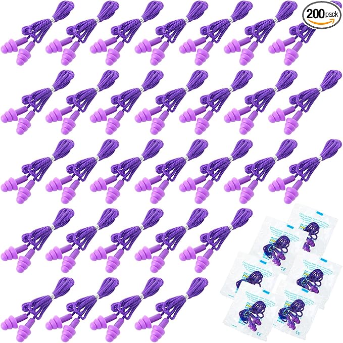 Tondiamo 200 Pairs Ear Plugs Reusable Silicone Earplugs by Tondiamo