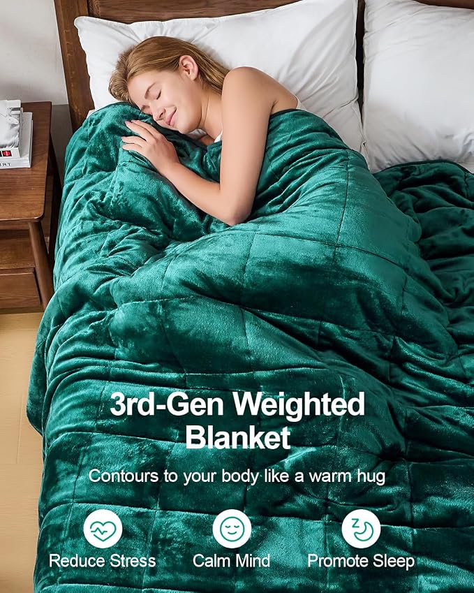 Super Fuzzy Soft Sherpa Fleece Weighted Blanket, 15 lbs Dual Sided Fluffy Heavy - Image 2