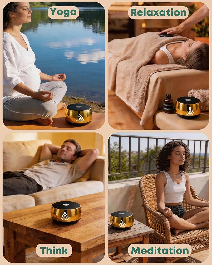 Portable Electronic Tibetan Singing Bowl, 4 Healing Frequencies& Singing Bowl - Image 8