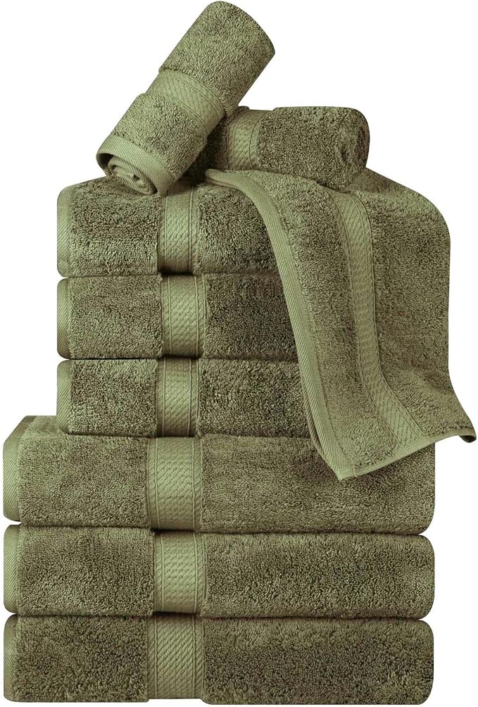 Superior Egyptian Cotton Pile 9 Piece Towel Set, Includes 3 Bath, 3 Hand - Image 2
