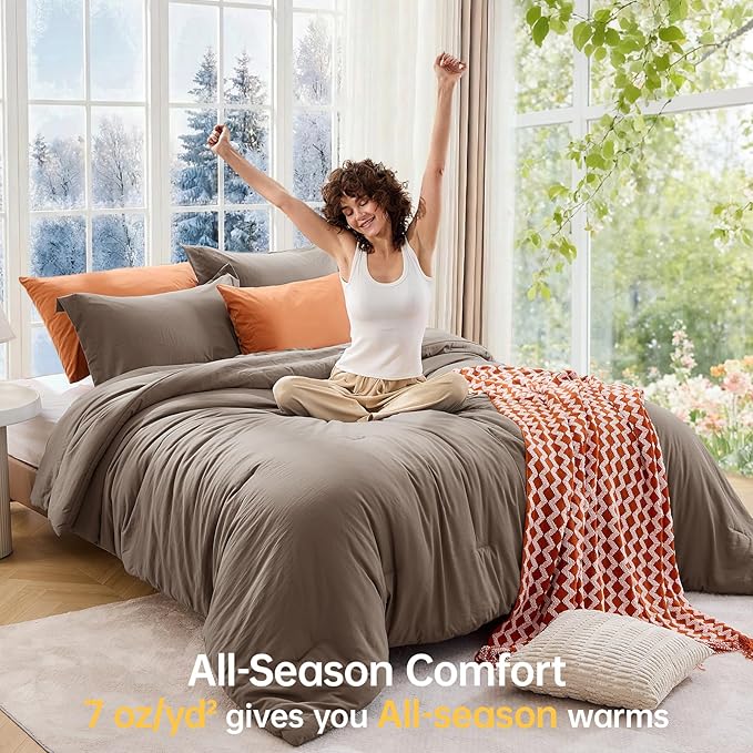 MUXHOMO Queen Comforter Set, All Season Ultra Soft Down Alternative Bedding - Image 4
