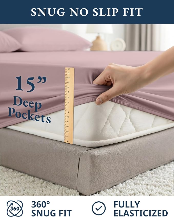 LANE LINEN Queen Size Sheets Set, 100% Organic Cotton Sheet Set, Percale Weave - Image 7