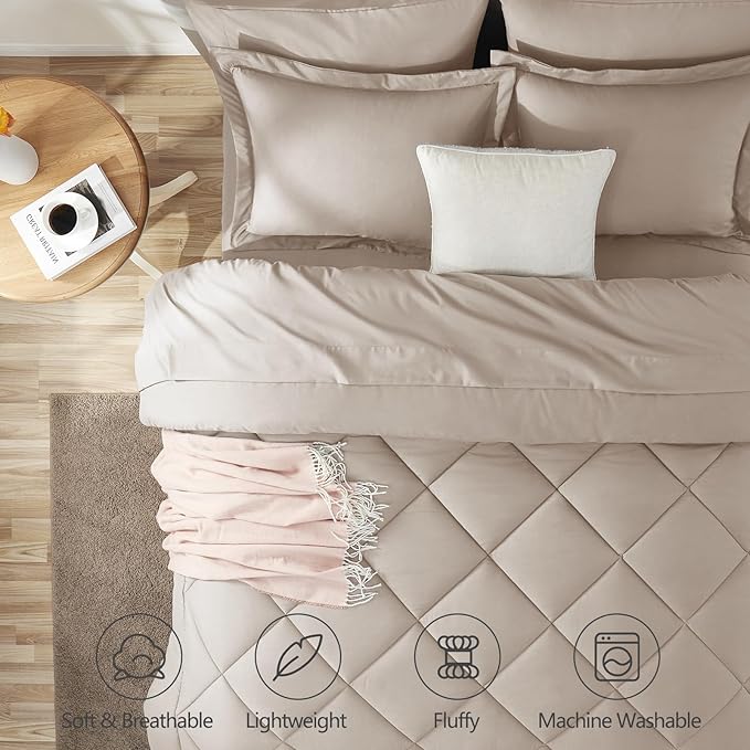 CozyLux Full Size Comforter Sets Linen - Image 2