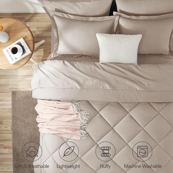 CozyLux Queen Comforter Set Linen - Image 2