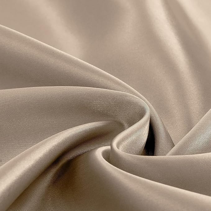 Homiest Taupe Satin Queen Top Sheet and Flat Sheet - Image 3