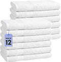 Pearl Linens 12 Pack 22x44 Economy Cotton Hotel Quality White Bath Towels by PearlLinens