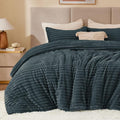 BEDELITE Fleece Twin Comforter Set -Super Soft & Warm Fluffy Dark Grey Bedding by BEDELITE