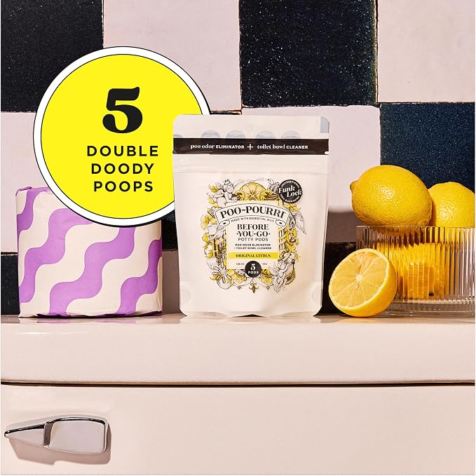 Poo-Pourri Before-You-Go 2-in-1 Toilet Potty Pods, Original Citrus, 5 Ct - Image 7