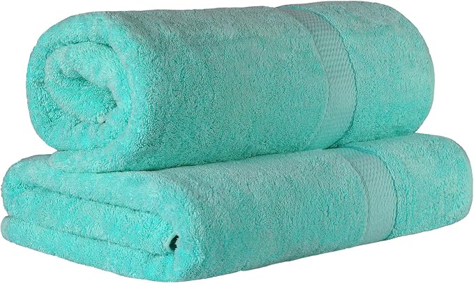 SUPERIOR Egyptian Cotton Pile Bath Sheet Set of 2, Ultra Soft Luxury Towels - Image 2