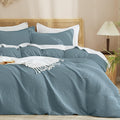 PHF Waffle Duvet Cover Set King Size, No Snagging Ultra Soft Luxury Textured by PHF