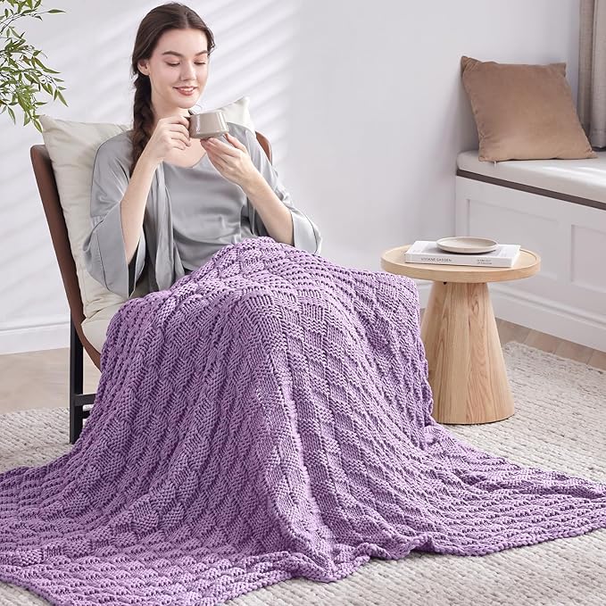 Knitted Weighted Blanket Adults, No Beads Heavy Blanket 36” x 48'' 5lbs - Image 7