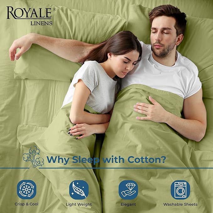Royale Linens 100% Organic Cotton Full Flat Sheet Only - Image 3