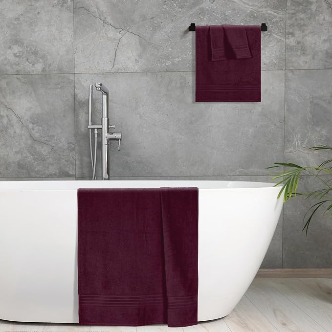 BOUTIQUO Ultra Soft 3 Pack Cotton Towel Set, Contains a Bath Towels 28x55 inch - Image 5