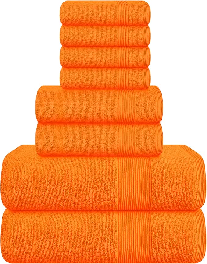 Belizzi Home 8 Piece Towel Set 100% Ring Spun Cotton, 2 Bath Towels 27x54 by Unknown
