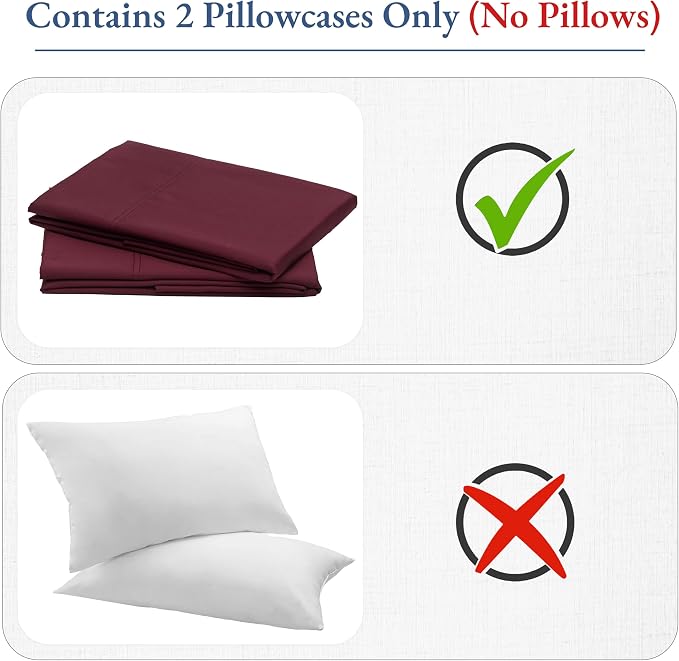 California Design Den Natural 100% Cotton Pillow Cases Queen Size Set of 2 - Image 5