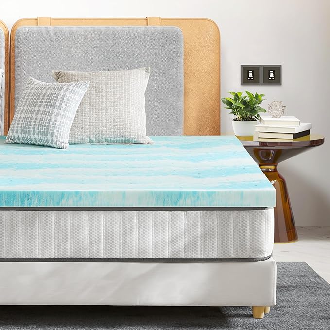 Sweetcrispy Mattress Topper Queen, Memory Foam 4 Inch Thick Gel Infused Cooling - Image 3