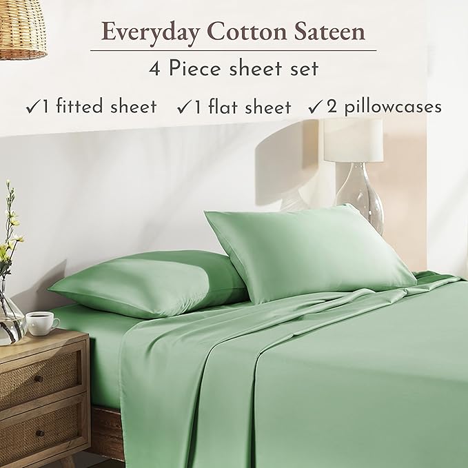 California Design Den Natural 100% Cotton Bed Sheets King Size Set - Image 4