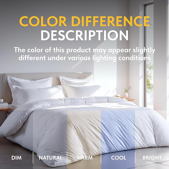 White Classic White Duvet Cover King Size, Microfiber Duvet Cover - Image 6