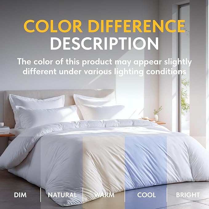 White Classic White Queen Duvet Cover Set, Microfiber Duvet Cover - Image 6