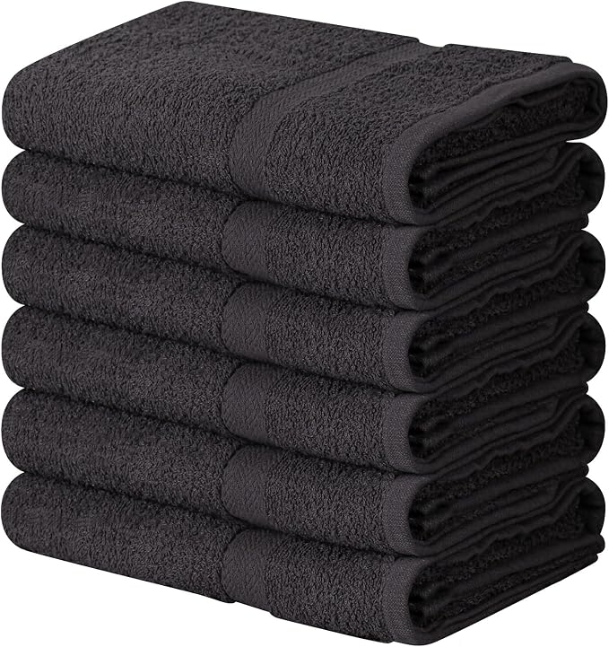 Towel and Linen Mart 100% Cotton Grey 6 Pack Medium Bath Towel Set, Quick Dry by T+%26+L+Towel+and+Linen+Mart