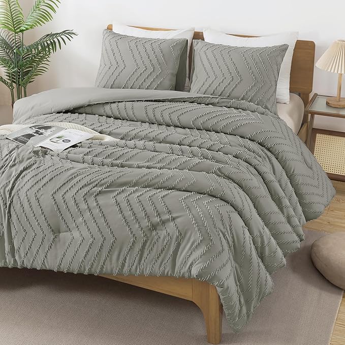 Andency Medium Grey Twin/Twin XL Comforter Set, Twin Bed Comforter - Image 3