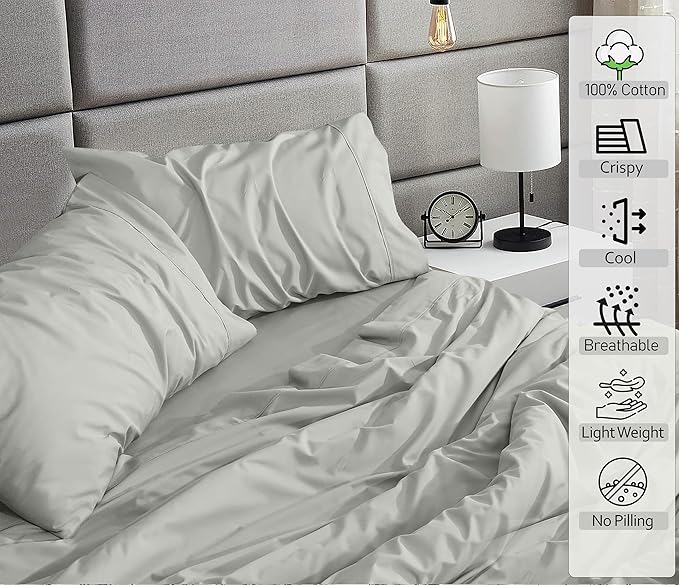 RUVANTI 100% Cotton Sheets – Queen Size Percale Bedding, Cooling & Breathable - Image 3