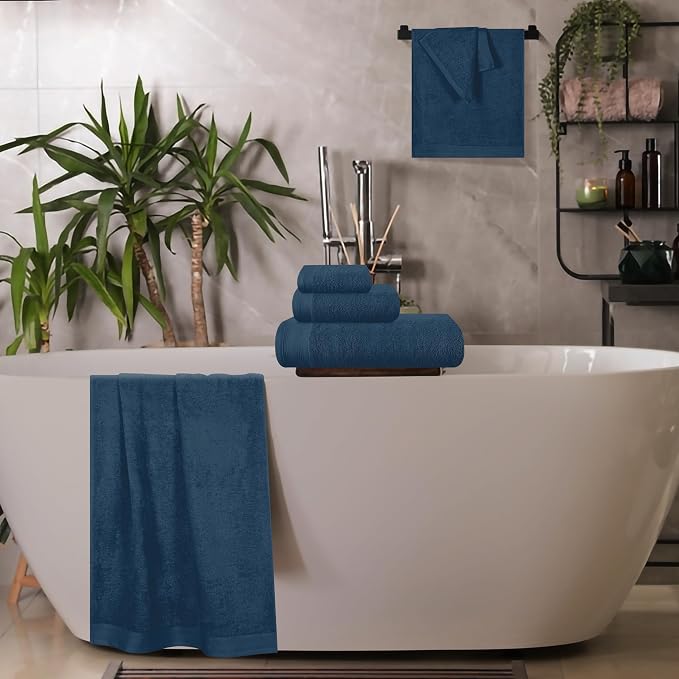 Ultra Soft 6 Pack Cotton Towel Set, Contains 2 Bath Towels 28x55 inch, 2 Hand - Image 5