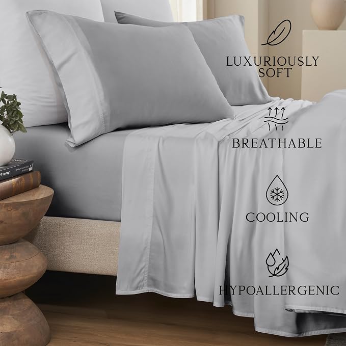 Karissa Mae Cooling Bamboo Viscose Standard Size Pillowcase Set | 100% - Image 2