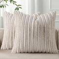 Pallene Faux Fur Plush Throw Pillow Covers 18x18 Set of 2, Luxury Soft Fluffy by PALLENE