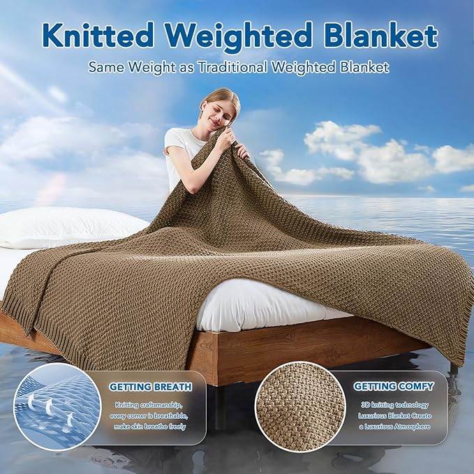 Topcee Knitted Weighted Blanket - Image 2