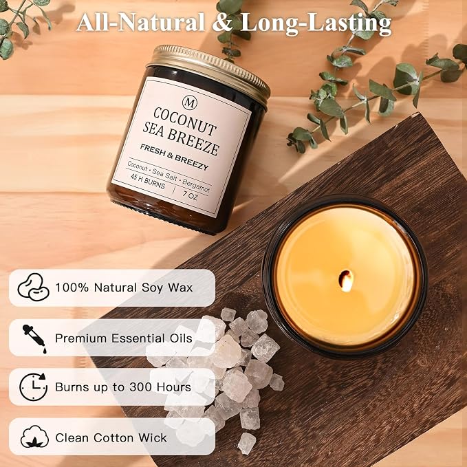 6-Pack Scented Soy Candle Set – Lavender Vanilla, Eucalyptus, Sandalwood - Image 3
