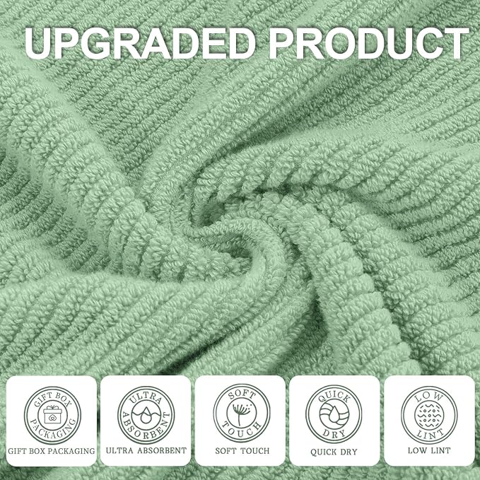 VOOVA & MOVAS Green Towels for Bathroom - Image 2