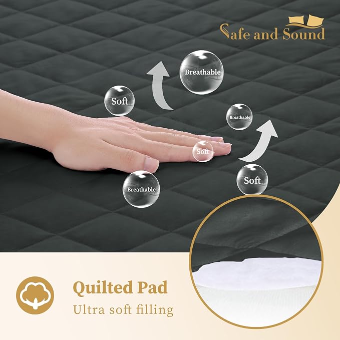 Quilted Fitted Cal King Mattress Pad Cover, Waterproof Mattress Protector - Image 5