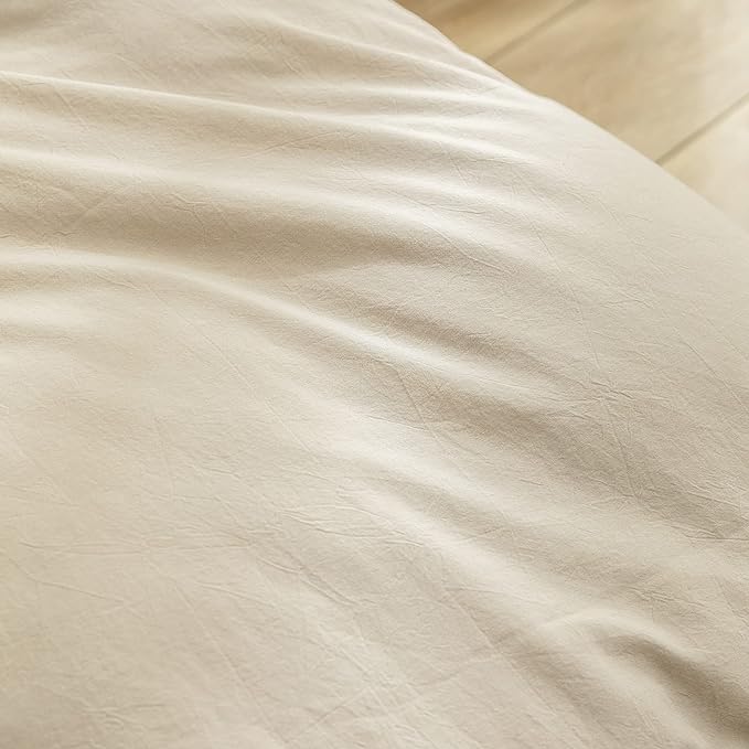 BESTOUCH Duvet Cover Set 100% Cotton Linen Feel Super Soft Comfortable Chic - Image 6