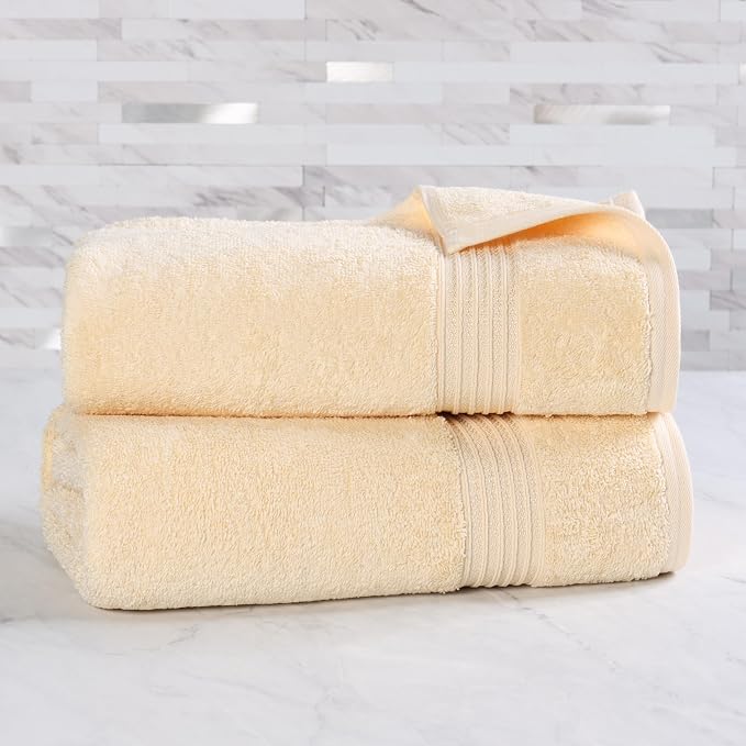 Superior Egyptian Cotton 2-Piece Bath Sheet Towel Set, Oversized Body Towels - Image 2