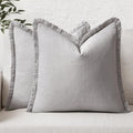 MIULEE Decorative Throw Pillow Covers Neutral Linen Fringe Throw Pillows Set of by MIULEE