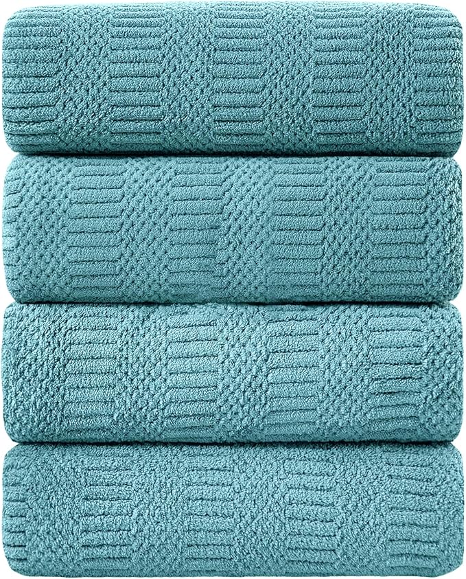 Ycosy 4 Pack Extra Large Microfiber Bath Towels Set, 35x70 inches, Less Lint by Ycosy