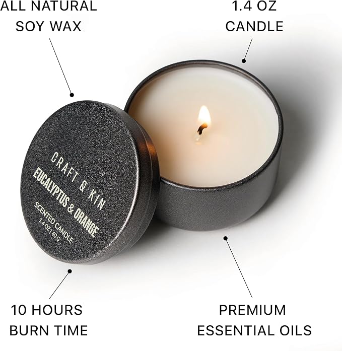 Craft & Kin Scented Votive Candle Gift Set of 6 | Small Luxury Scented Candles - Image 4