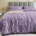 MUXHOMO Duvet Cover Full Size, Reversible Floral Grayish Purple Duvet Cover Set by MUXHOMO