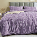 MUXHOMO Duvet Cover King Size, Reversible Floral Grayish Purple Duvet Cover Set by MUXHOMO