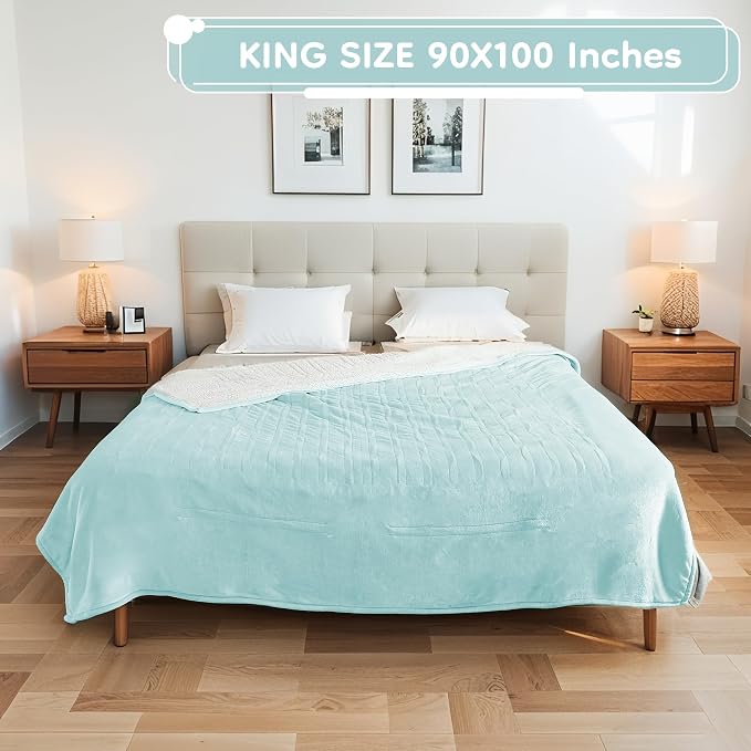 LaffyLo Electric Heated Blanket King Size 90 x 100, Dual Control, Fast Heating - Image 7