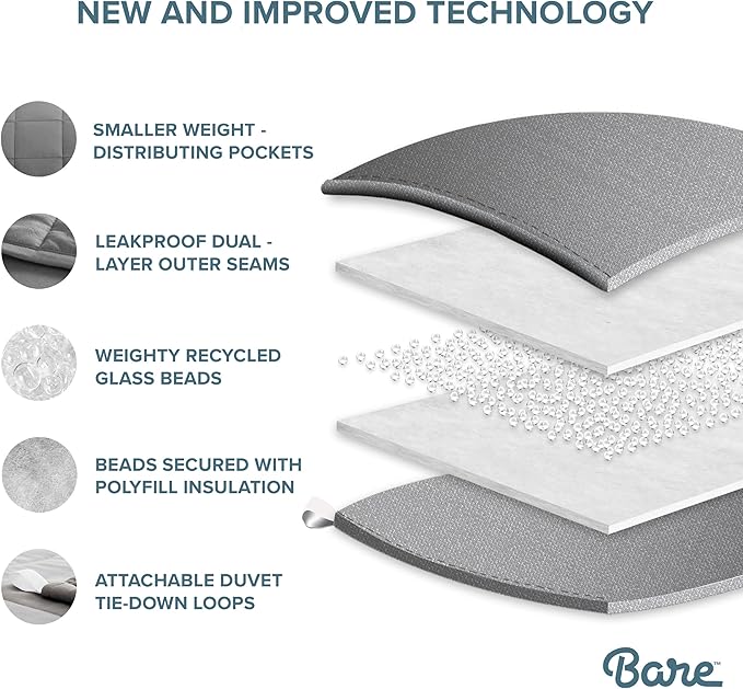 Bare Home Weighted Blanket Queen Size 17lbs - Image 6