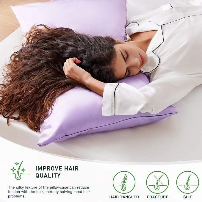 Love's cabin Satin Pillowcase Set of 2 Queen Size 20x30, Cooling Pillow Covers - Image 4