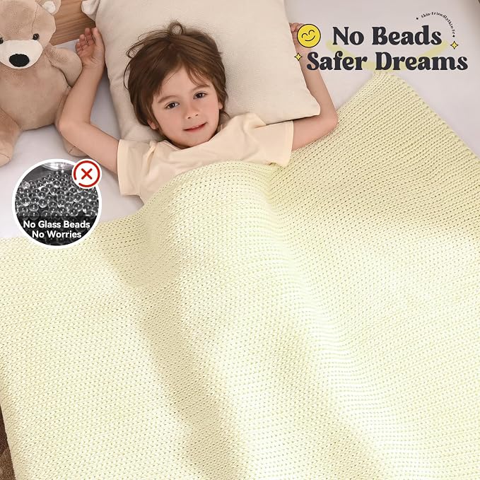Guohaoi Knitted Weighted Blanket Kids No Beads Cooling Heavy Blanket, Home - Image 3