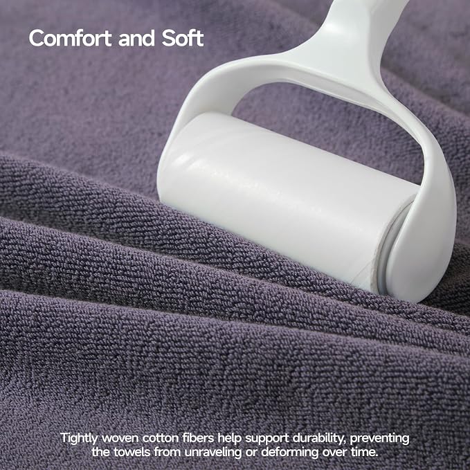 ecolook Bath Towels Set of 4, 100% Cotton, 27 x 55 Inches, Quick-Drying & - Image 5