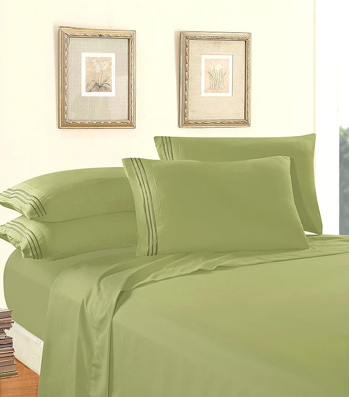Elegant Comfort 1500 Premier Wrinkle Resistant 4 pc Sheet Set, Deep Pocket Up - Image 3