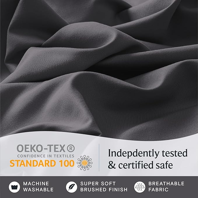LuxClub 4 PC King Size Sheet Set Sheets Deep Pockets 18" Wrinkle Free Cooling - Image 5