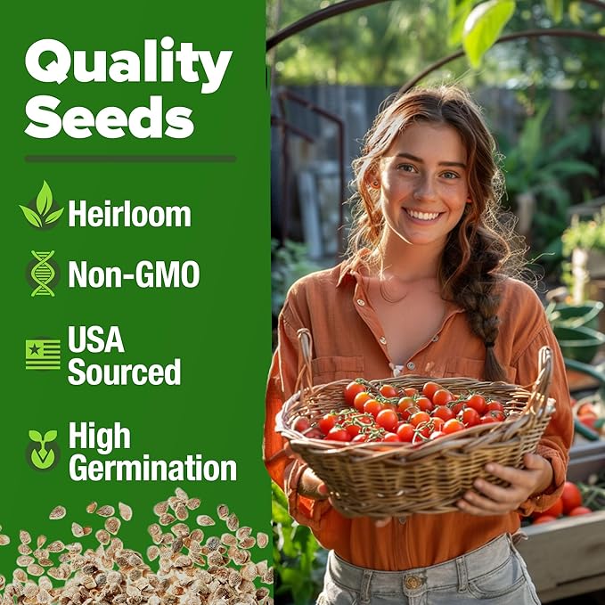 HOME GROWN Large Red Cherry Tomato Seeds 1000+ Heirloom Non-GMO Seeds - Image 3